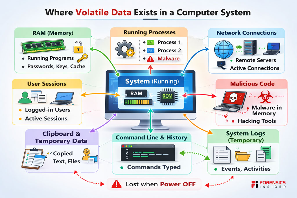 Where Volatile Data Exists in a Computer System